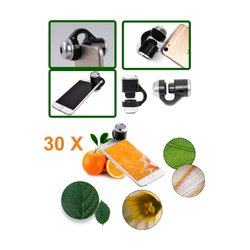 Microscópio de bolsillo 30x con 1 luz led para smartphone