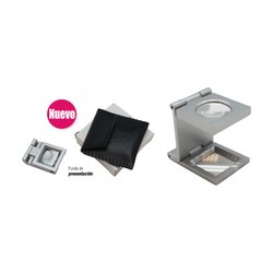 lupa cuentahilos metal 8x con funda negra