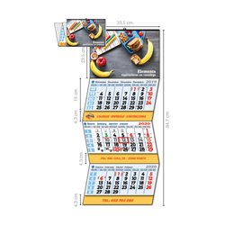 Calendario De Pared Faldilla 3 Meses Vista Internacional