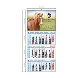 Calendario De Pared Faldilla 3 Meses Vista  Nacional