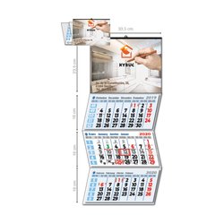 Calendario De Pared Faldilla 3 Meses Vista  Internacional
