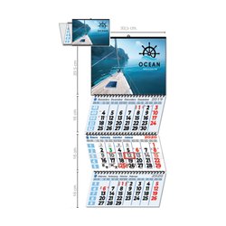 Calendario De Pared Faldilla 3 Meses Vista  Internacional